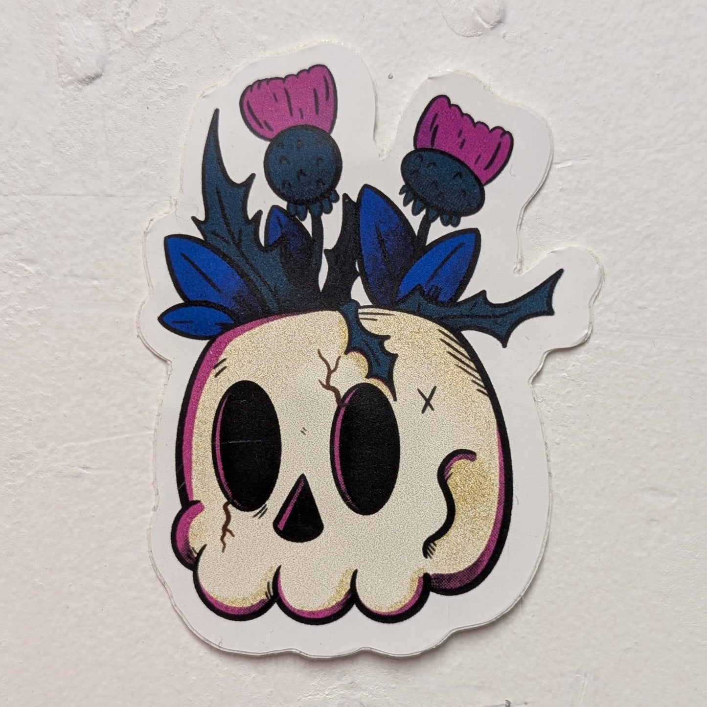 Thistle Skull Sticker