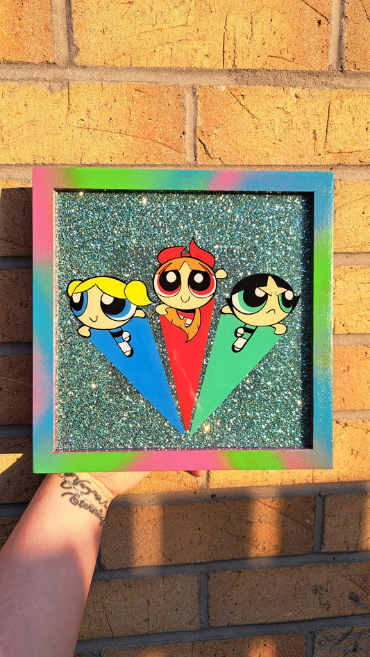 Powerpuff Girls Reverse Glass Painting